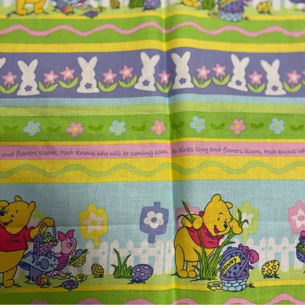 Vintage Colorful Winnie the Pooh Easter Spring Fabric - 2‎ yards